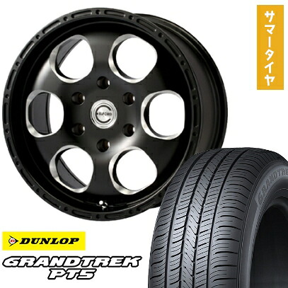 【取付対象】265/65R17 夏タイヤ ホイール4本セット DUNLOP グラントレック PT5 (6/139車用) ELFORD ブラッドストック 1P 17インチ【送料無料】｜アークタイヤ 店
