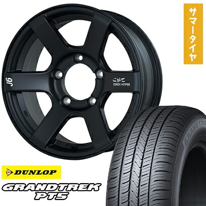 【取付対象】225/70R16 夏タイヤ ホイール4本セット ジムニーシエラ DUNLOP グラントレック PT5 ドゥオール CST ZERO-1 ハイパーJ6 16インチ【送料無料】