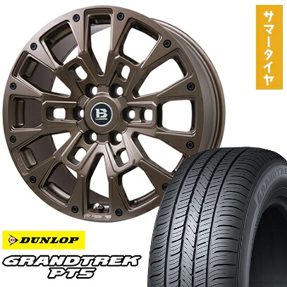 【取付対象】285/50R20 夏タイヤ ホイール4本セット DUNLOP グラントレック PT5(6/139車用) ビッグウエイ B-LUGNAS BRD(マットブロンズ) 20インチ【送料無料】