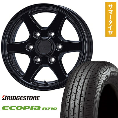 【取付対象】195/80R15 夏タイヤ ホイール4本セット ハイエース200系 BRIDGESTONE エコピア R710 107/105N ENKEI SAMシリーズ カーゴ 15インチ【送料無料】｜アークタイヤ 店