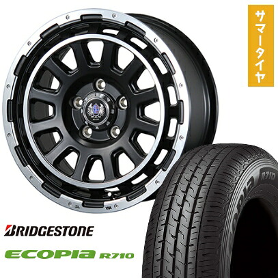 【取付対象】195/80R15 夏タイヤ ホイール4本セット NV350キャラバン BRIDGESTONE エコピア R710 107/105N BLEST バーンズテック DHストリーム 15インチ【送料無料】