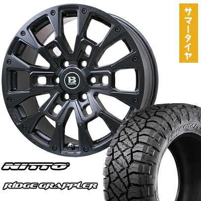 【取付対象】275/55R20 夏タイヤ ホイール4本セット NITTO リッジグラップラー(6/139車用) ビッグウエイ B-LUGNAS BRD(マットブラック) 20インチ【送料無料】