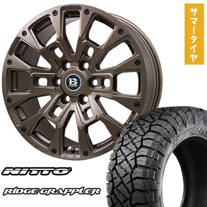 【取付対象】275/55R20 夏タイヤ ホイール4本セット ランクル300 NITTO リッジグラップラー ビッグウエイ B-LUGNAS BRD(マットブロンズ) 20インチ【送料無料】｜アークタイヤ 店