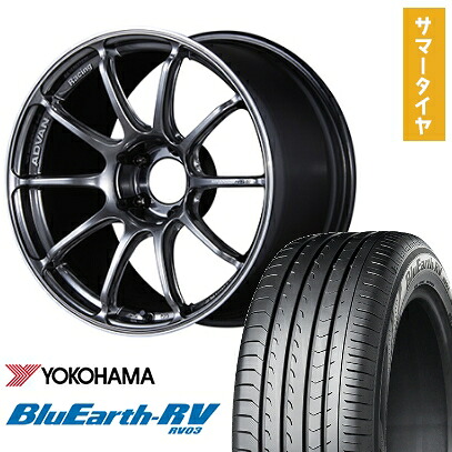 【取付対象】225/40R19 夏タイヤ ホイール4本セット YOKOHAMA ブルーアース RV-03 (5/100車用) YOKOHAMA アドバンレーシング RSIII 19インチ【送料無料】