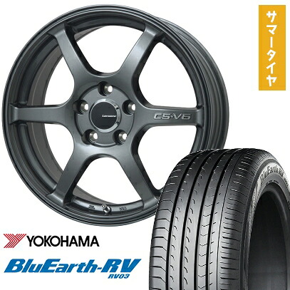 【取付対象】225/60R17 夏タイヤ ホイール4本セット YOKOHAMA ブルーアース RV-03 (5/100車用) LEHRMEISTER CS-V6(ガンメタ) 17インチ【送料無料】｜アークタイヤ 店
