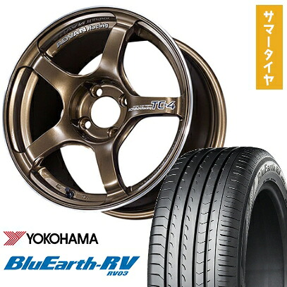 【取付対象】215/60R16 夏タイヤ ホイール4本セット YOKOHAMA ブルーアース RV-03 (5/114車用) YOKOHAMA アドバンレーシング TC4 16インチ【送料無料】