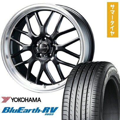 【取付対象】225/45R18 夏タイヤ ホイール4本セット YOKOHAMA ブルーアース RV-03 (5/114車用) BLEST ユーロスポーツ タイプ805 セミグロスブラック 18インチ【送料無料】|アークタイヤ 店