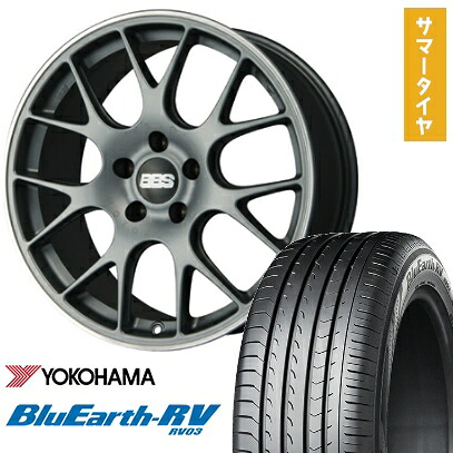【取付対象】225/45R19 夏タイヤ ホイール4本セット YOKOHAMA ブルーアース RV-03 (5/114車用) BBS GERMANY CH-R サテンチタニウム 19インチ【送料無料】