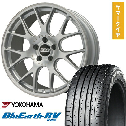 【取付対象】225/45R19 夏タイヤ ホイール4本セット YOKOHAMA ブルーアース RV-03 (5/114車用) BBS GERMANY CH-R ブリリアントシルバー 19インチ【送料無料】
