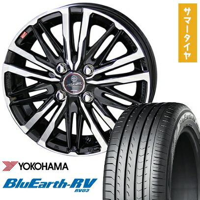 【取付対象】185/60R15 夏タイヤ ホイール4本セット YOKOHAMA ブルーアース RV-03 (4/100車用) KYOHO スマック クレスト 15インチ【送料無料】