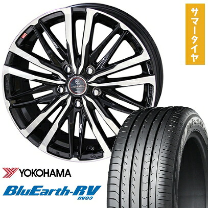 【取付対象】215/45R18 夏タイヤ ホイール4本セット YOKOHAMA ブルーアース RV-03 (5/114車用) KYOHO スマック クレスト 18インチ【送料無料】