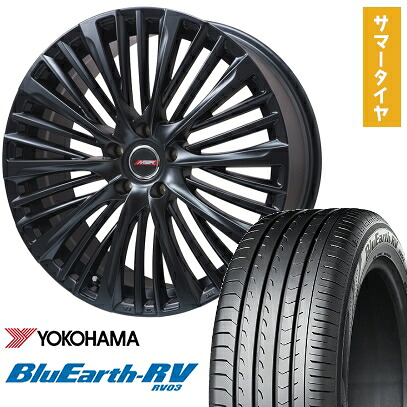 【取付対象】245/40R20 夏タイヤ ホイール4本セット YOKOHAMA ブルーアース RV-03 (5/114車用) PREMIX MER-X(マットブラック) 20インチ【送料無料】|アークタイヤ 店