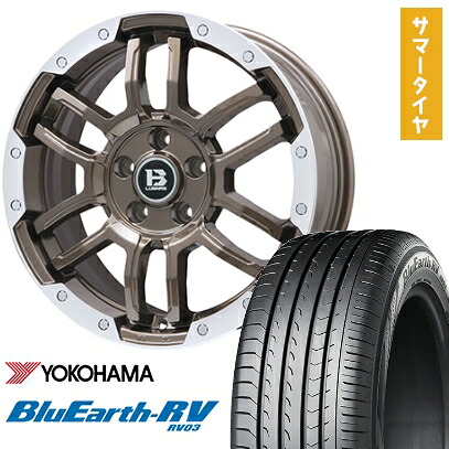 【取付対象】225/50R18 夏タイヤ ホイール4本セット YOKOHAMA ブルーアース RV-03 (5/114車用) BIGWAY B-LUGNAS FRD(ブロンズ/リムポリッシュ) 18インチ【送料無料】