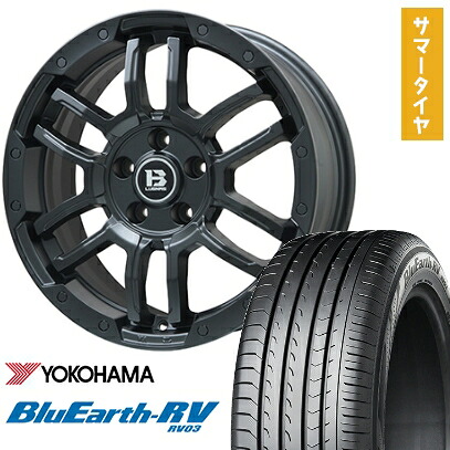 【取付対象】235/50R18 夏タイヤ ホイール4本セット YOKOHAMA ブルーアース RV-03 (5/114車用) BIGWAY B-LUGNAS FRD(マットブラック) 18インチ【送料無料】｜アークタイヤ 店