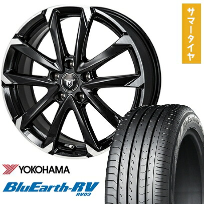 【取付対象】215/55R17 夏タイヤ ホイール4本セット YOKOHAMA ブルーアース RV-03 (5/114車用) MONZA JPスタイル MJ-V 17インチ【送料無料】
