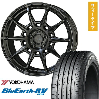 【取付対象】215/45R18 夏タイヤ ホイール4本セット YOKOHAMA ブルーアース RV-03 (5/114車用) KYOHO ガレルナ レフィーノ 18インチ【送料無料】
