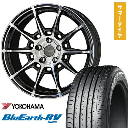 【取付対象】225/55R18 夏タイヤ ホイール4本セット YOKOHAMA ブルーアース RV-03 (5/114車用) KYOHO ガレルナ レフィーノ 18インチ【送料無料】