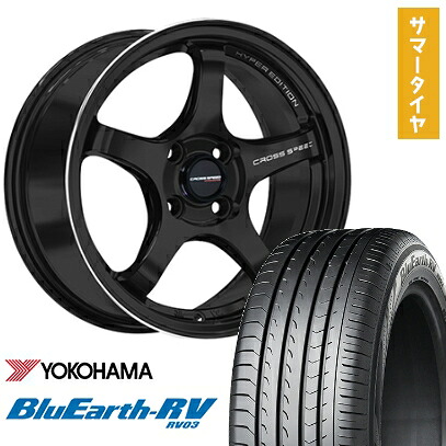 【取付対象】215/50R17 夏タイヤ ホイール4本セット YOKOHAMA ブルーアース RV-03 (5/114車用) HOT STUFF クロススピード ハイパーエディションCR5 17インチ【送料無料】|アークタイヤ 店