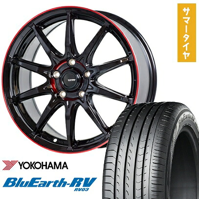 【取付対象】225/60R18 夏タイヤ ホイール４本セット (5/114車用) YOKOHAMA ブルーアース RV-03 ホットスタッフ ジースピード P-05R 18インチ【送料無料】｜アークタイヤ 店