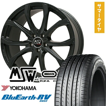 【取付対象】225/60R17 夏タイヤ ホイール4本セット YOKOHAMA ブルーアース RV-03 (5/114車用) MSW by OZ Racing MSW 48(マットブラック) 17インチ【送料無料】