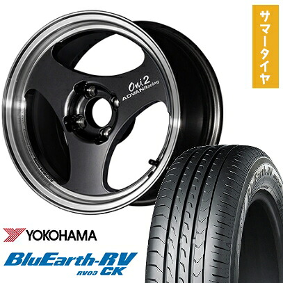 【取付対象】185/70R14 夏タイヤ ホイール4本セット YOKOHAMA ブルーアース RV-03CK (4/100車用) YOKOHAMA アドバンレーシング ONI2 14インチ【送料無料】