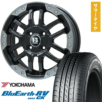 【取付対象】165/55R15 夏タイヤ ホイール4本セット N-BOX タントカスタム ワゴンR YOKOHAMA ブルーアース RV-03CK BIGWAY B-LUGNAS FRD(マットブラック/ブラッククリアリム) 15インチ【送料無料】|アークタイヤ 店