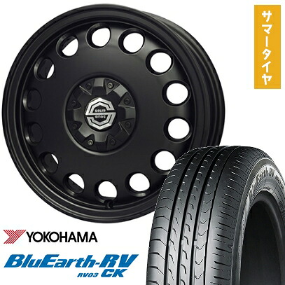【取付対象】155/65R14 夏タイヤ ホイール4本セット YOKOHAMA ブルーアース RV-03CK (軽自動車用) SOLID RACING Kメタル 14インチ【送料無料】