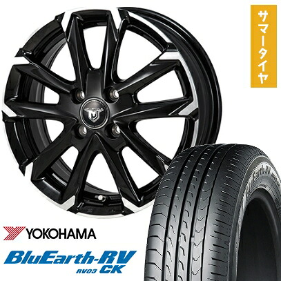 【取付対象】165/65R14 夏タイヤ ホイール4本セット YOKOHAMA ブルーアース RV-03CK (4/100車用) MONZA JPスタイル MJ-V 14インチ【送料無料】