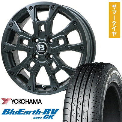 【取付対象】165/60R15 夏タイヤ ホイール4本セット YOKOHAMA ブルーアース RV-03CK (軽自動車用) ビッグウエイ B-LUGNAS BRD(マットブラック) 15インチ【送料無料】