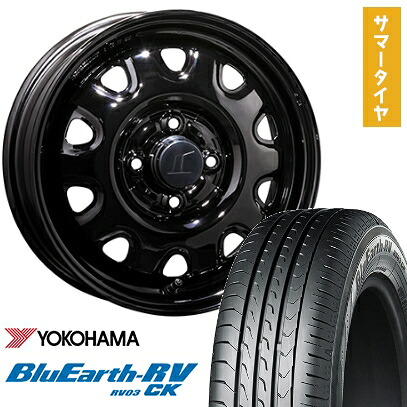 【取付対象】165/60R14 夏タイヤ ホイール４本セット 軽自動車用（エブリイワゴン） YOKOHAMA ブルーアース RV-03CK トピー スチールホイル M73 14インチ【送料無料】｜アークタイヤ 店