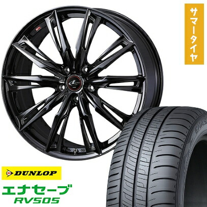 【取付対象】225/55R19 夏タイヤ ホイール4本セット DUNLOP エナセーブ RV505 (5/114車用) WEDS レオニス GX 19インチ【送料無料】