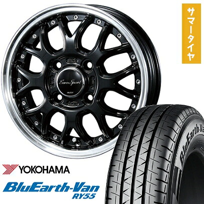 【取付対象】145/80R12 夏タイヤ ホイール4本セット YOKOHAMA ブルーアース Van RY55 80/78N (軽自動車用) BLEST ユーロスポーツ タイプ815 12インチ【送料無料】