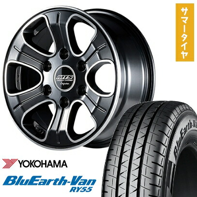【新品】ハイエース200系 夏タイヤ ホイール４本セット 195/80R15 ヨコハマ ブルーアース Van RY55 107/105N エムテクノ M.T.S.JAPAN MJ15-01S 15インチ(送料無料)