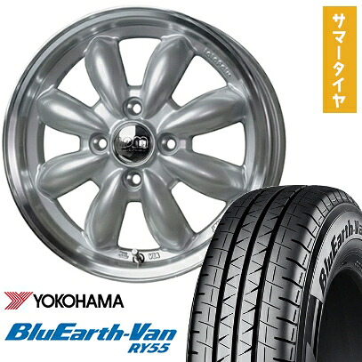 【取付対象】145/80R12 夏タイヤ ホイール4本セット YOKOHAMA ブルーアース Van RY55 80/78N (軽自動車用) HOT STUFF ララパーム カップ 2 12インチ【送料無料】