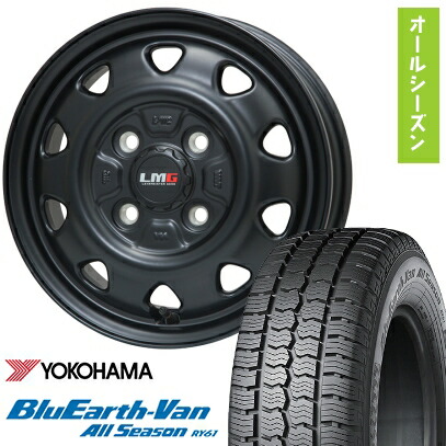 【取付対象】※アクティトラックは装着不可 オールシーズンタイヤ ホイール4本セット 145/80R12 80/78N ヨコハマ ブルーアース Van RY61 オールシーズン (軽自動車用) LEHRMEISTER LMG OFF-STYLE 12インチ【送料無料】|アークタイヤ 店