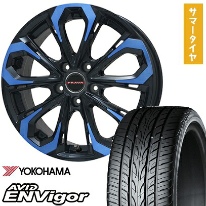【取付対象】235/40R19 夏タイヤ ホイール4本セット YOKOHAMA エイビッド エンビガーS321 (5/114車用) BIGWAY LEYSEEN プラバ5X(ブルークリア) 19インチ【送料無料】