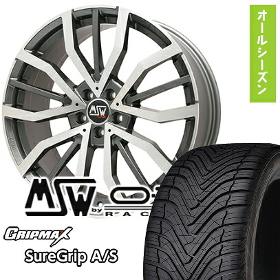 【取付対象】225/55R19 オールシーズンタイヤ ホイール4本セット GRIPMAX シュアグリップ オールシーズン(限定) (5/114車用) MSW by OZ Racing MSW 49(グロスガンメタルポリッシュ) 19インチ【送料無料】|アークタイヤ 店