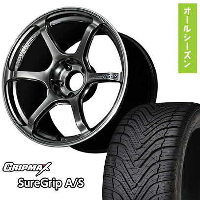 【取付対象】225/40R18 オールシーズンタイヤ ホイール4本セット GRIPMAX シュアグリップ オールシーズン(限定) (5/114車用) YOKOHAMA アドバンレーシング RG4 18インチ【送料無料】