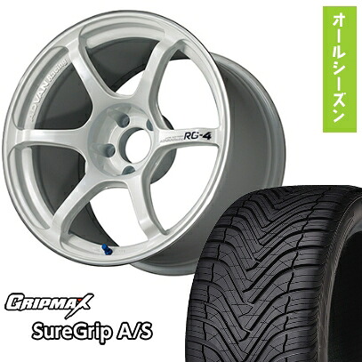 【取付対象】225/40R18 オールシーズンタイヤ ホイール4本セット GRIPMAX シュアグリップ オールシーズン(限定) (5/114車用) YOKOHAMA アドバンレーシング RG4 18インチ【送料無料】