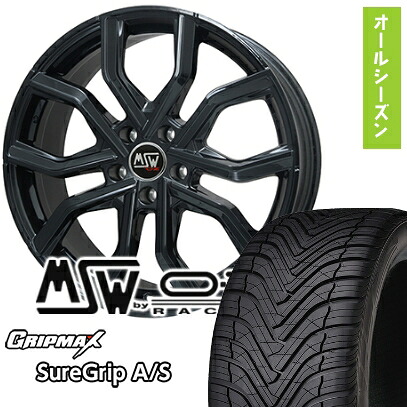 【取付対象】225/45R19 オールシーズンタイヤ ホイール4本セット GRIPMAX シュアグリップ オールシーズン(限定) (5/114車用) MSW by OZ Racing MSW 41(グロスブラック) 19インチ【送料無料】