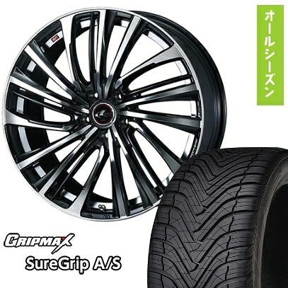 【取付対象】225/55R18 オールシーズンタイヤ ホイール4本セット GRIPMAX シュアグリップ オールシーズン(限定) (5/114車用) WEDS レオニス FS 18インチ【送料無料】