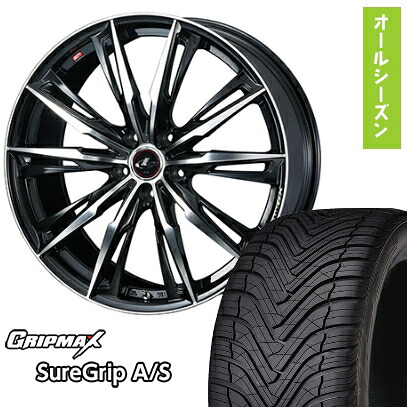 【取付対象】225/55R18 オールシーズンタイヤ ホイール4本セット GRIPMAX シュアグリップ オールシーズン(限定) (5/114車用) WEDS レオニス GX 18インチ【送料無料】