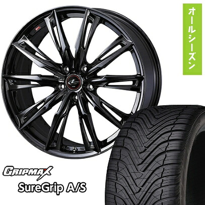 【取付対象】225/45R18 オールシーズンタイヤ ホイール4本セット GRIPMAX シュアグリップ オールシーズン(限定) (5/114車用) WEDS レオニス GX 18インチ【送料無料】