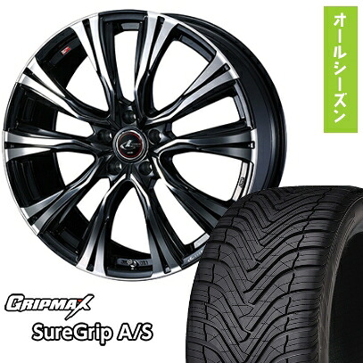 【取付対象】225/55R19 オールシーズンタイヤ ホイール4本セット GRIPMAX シュアグリップ オールシーズン(限定) (5/114車用) WEDS レオニス VR 19インチ【送料無料】