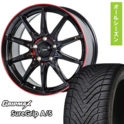 【取付対象】225/40R18 オールシーズンタイヤ ホイール４本セット (5/114車用) GRIPMAX シュアグリップ オールシーズン(限定) ホットスタッフ ジースピード P-05R 18インチ【送料無料】｜アークタイヤ 店 71,665円