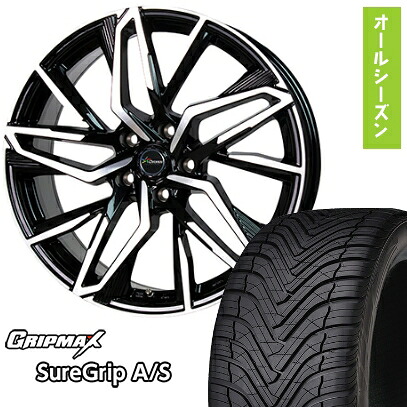 【取付対象】225/45R19 オールシーズンタイヤ ホイール4本セット GRIPMAX シュアグリップ オールシーズン(限定) (5/114車用) ホットスタッフ クロノス CH-112 19インチ【送料無料】
