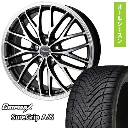 【取付対象】225/45R18 オールシーズンタイヤ ホイール4本セット (5/114車用) GRIPMAX シュアグリップ オールシーズン(限定) ホットスタッフ クロノス CH-113 18インチ【送料無料】|アークタイヤ 店