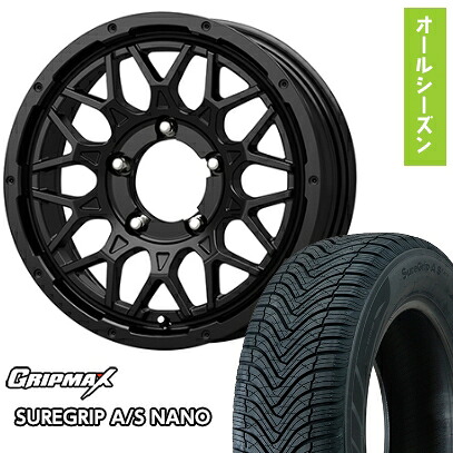 【新品】ジムニー オールシーズンタイヤ ホイール４本セット 175/80R16 グリップマックス シュアグリップ オールシーズン ナノ(限定) コーセイ ボトムガルシア シャドウバーツ 16インチ(送料無料)