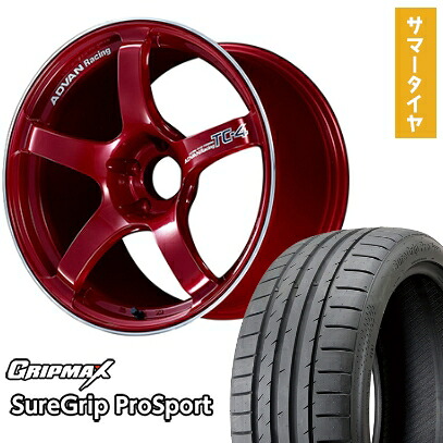 【取付対象】225/40R18 夏タイヤ ホイール4本セット GRIPMAX シュアグリップ PRO SPORTS BSW（限定） (5/114車用) YOKOHAMA アドバンレーシング TC4 18インチ【送料無料】