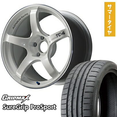 【取付対象】225/40R18 夏タイヤ ホイール4本セット GRIPMAX シュアグリップ PRO SPORTS BSW（限定） (5/114車用) YOKOHAMA アドバンレーシング TC4 18インチ【送料無料】